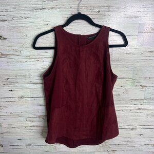 Banana Republic sleeveless top, Size small burgundy suede